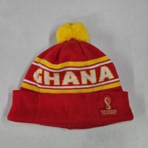 FIFA World Cup Qatar 2022 Boys Winter Hat‎ Ghana One Size Fits All Pom Stretchy